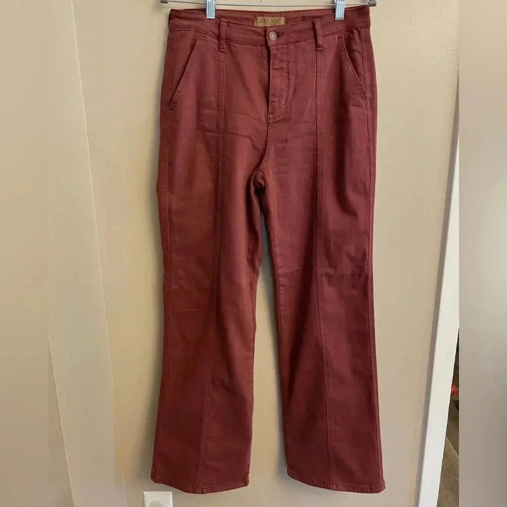 Judy Blue Denim Pants Women’s 11/30 Garment Dyed Burgundy Jeans Casual fun color